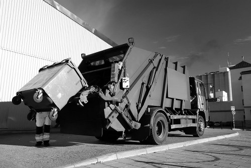 Locked enclosed skip ensuring secure waste disposal in Downham
